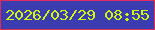 文字の大きさ：5、枠の色：dd2c57、背景の色：3a3cb0、文字の色：cefb0f 無料ブログパーツのブログ時計