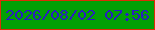 文字の大きさ：5、枠の色：dd2d06、背景の色：02a005、文字の色：291dc2 無料ブログパーツのブログ時計