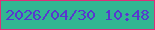 文字の大きさ：3、枠の色：dd2f79、背景の色：32b692、文字の色：5837cf 無料ブログパーツのブログ時計