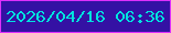 文字の大きさ：5、枠の色：dd2ffc、背景の色：3411a4、文字の色：00e3df 無料ブログパーツのブログ時計