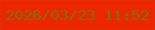 文字の大きさ：2、枠の色：dd3011、背景の色：ed2600、文字の色：7e6c17 無料ブログパーツのブログ時計