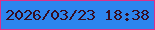文字の大きさ：2、枠の色：dd308a、背景の色：2d85ee、文字の色：360d21 無料ブログパーツのブログ時計