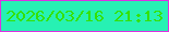 文字の大きさ：2、枠の色：dd31e2、背景の色：27f1b3、文字の色：34e103 無料ブログパーツのブログ時計