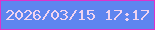 文字の大きさ：3、枠の色：dd32cb、背景の色：5e85ef、文字の色：f1d4f0 無料ブログパーツのブログ時計
