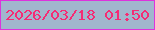 文字の大きさ：2、枠の色：dd33dc、背景の色：a1b6cd、文字の色：f52b74 無料ブログパーツのブログ時計
