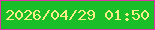 文字の大きさ：1、枠の色：dd34a7、背景の色：19be28、文字の色：f7ed83 無料ブログパーツのブログ時計
