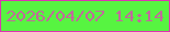 文字の大きさ：4、枠の色：dd34b1、背景の色：57f441、文字の色：c16a9b 無料ブログパーツのブログ時計
