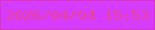 文字の大きさ：2、枠の色：dd34bd、背景の色：d43cff、文字の色：f04288 無料ブログパーツのブログ時計