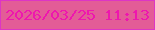 文字の大きさ：3、枠の色：dd35c5、背景の色：e35c97、文字の色：ee17ae 無料ブログパーツのブログ時計