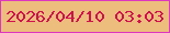 文字の大きさ：3、枠の色：dd37c0、背景の色：edbd7e、文字の色：d0114b 無料ブログパーツのブログ時計