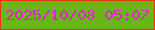文字の大きさ：5、枠の色：dd3818、背景の色：6ab619、文字の色：eb1cd4 無料ブログパーツのブログ時計
