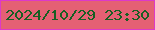 文字の大きさ：5、枠の色：dd39c9、背景の色：e56074、文字の色：175f23 無料ブログパーツのブログ時計