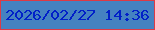 文字の大きさ：1、枠の色：dd3a46、背景の色：4582c1、文字の色：0120c8 無料ブログパーツのブログ時計