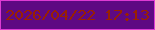 文字の大きさ：1、枠の色：dd3bd4、背景の色：5e0983、文字の色：992101 無料ブログパーツのブログ時計