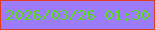 文字の大きさ：3、枠の色：dd3d20、背景の色：9d7cfb、文字の色：59dc1c 無料ブログパーツのブログ時計