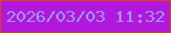 文字の大きさ：4、枠の色：dd4208、背景の色：b217dd、文字の色：9699f1 無料ブログパーツのブログ時計