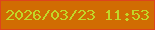 文字の大きさ：1、枠の色：dd441d、背景の色：d16c02、文字の色：c2d628 無料ブログパーツのブログ時計