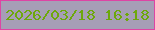文字の大きさ：3、枠の色：dd45a4、背景の色：a69eb6、文字の色：6da80b 無料ブログパーツのブログ時計