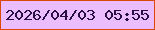 文字の大きさ：1、枠の色：dd4809、背景の色：ebbdfd、文字の色：291042 無料ブログパーツのブログ時計