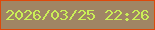 文字の大きさ：2、枠の色：dd490b、背景の色：a08564、文字の色：caef57 無料ブログパーツのブログ時計