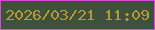 文字の大きさ：3、枠の色：dd49d7、背景の色：3e513d、文字の色：b79834 無料ブログパーツのブログ時計