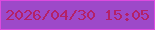 文字の大きさ：4、枠の色：dd4adf、背景の色：9d49c9、文字の色：b32168 無料ブログパーツのブログ時計