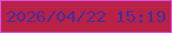 文字の大きさ：1、枠の色：dd4bee、背景の色：b92246、文字の色：442c9c 無料ブログパーツのブログ時計