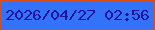 文字の大きさ：2、枠の色：dd4d11、背景の色：3373fa、文字の色：20139b 無料ブログパーツのブログ時計