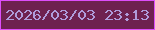 文字の大きさ：3、枠の色：dd4efb、背景の色：6e2150、文字の色：af9cdb 無料ブログパーツのブログ時計