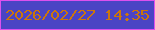 文字の大きさ：5、枠の色：dd50ee、背景の色：4b44c4、文字の色：cc760a 無料ブログパーツのブログ時計