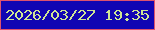 文字の大きさ：3、枠の色：dd526e、背景の色：1105b3、文字の色：cfe595 無料ブログパーツのブログ時計