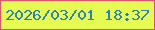 文字の大きさ：5、枠の色：dd546a、背景の色：e5fb52、文字の色：2d81b4 無料ブログパーツのブログ時計