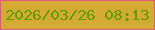 文字の大きさ：3、枠の色：dd587b、背景の色：d5ab36、文字の色：629907 無料ブログパーツのブログ時計