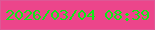 文字の大きさ：1、枠の色：dd5896、背景の色：ec458b、文字の色：0eea17 無料ブログパーツのブログ時計