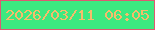 文字の大きさ：4、枠の色：dd5972、背景の色：3ce980、文字の色：f6bc6b 無料ブログパーツのブログ時計