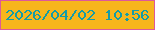 文字の大きさ：3、枠の色：dd599a、背景の色：f7b61c、文字の色：149ca7 無料ブログパーツのブログ時計