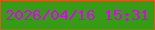 文字の大きさ：1、枠の色：dd5a10、背景の色：369b15、文字の色：e001f1 無料ブログパーツのブログ時計