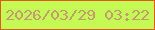 文字の大きさ：4、枠の色：dd5b21、背景の色：c5fa54、文字の色：c69a70 無料ブログパーツのブログ時計