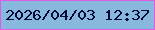 文字の大きさ：4、枠の色：dd5be5、背景の色：89b8df、文字の色：030937 無料ブログパーツのブログ時計