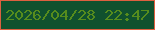文字の大きさ：2、枠の色：dd6040、背景の色：10512e、文字の色：568c1d 無料ブログパーツのブログ時計