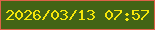 文字の大きさ：5、枠の色：dd6148、背景の色：436415、文字の色：f5e70a 無料ブログパーツのブログ時計