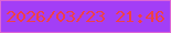 文字の大きさ：2、枠の色：dd66d6、背景の色：a33ef6、文字の色：ee4147 無料ブログパーツのブログ時計