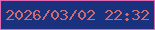 文字の大きさ：2、枠の色：dd69b0、背景の色：1a317e、文字の色：ce6b70 無料ブログパーツのブログ時計