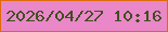文字の大きさ：4、枠の色：dd6a0c、背景の色：e987c9、文字の色：3f4f1d 無料ブログパーツのブログ時計