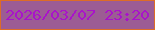 文字の大きさ：1、枠の色：dd6c26、背景の色：9c5c94、文字の色：a913ca 無料ブログパーツのブログ時計