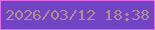 文字の大きさ：5、枠の色：dd6cea、背景の色：7343c6、文字の色：ae918d 無料ブログパーツのブログ時計