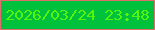 文字の大きさ：5、枠の色：dd6d71、背景の色：00c13b、文字の色：56f30d 無料ブログパーツのブログ時計