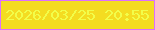 文字の大きさ：4、枠の色：dd6fff、背景の色：f4dc21、文字の色：f2fd4a 無料ブログパーツのブログ時計