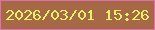 文字の大きさ：4、枠の色：dd71ae、背景の色：a66845、文字の色：e5f167 無料ブログパーツのブログ時計
