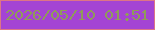 文字の大きさ：5、枠の色：dd7586、背景の色：a444d4、文字の色：909b59 無料ブログパーツのブログ時計